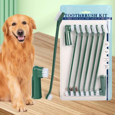 1 Set Pet Toothpaste Soft Bristle Double Head Reduce Tartar Pet Teeth Cleaning Dual