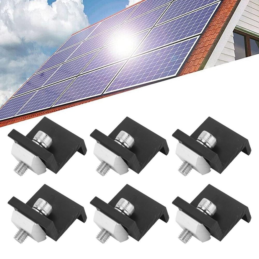 12pcs Lightweight Solar Panel End Clamp Durable Solar Panel Z Clip Aluminum Solar Clamp For Boat
