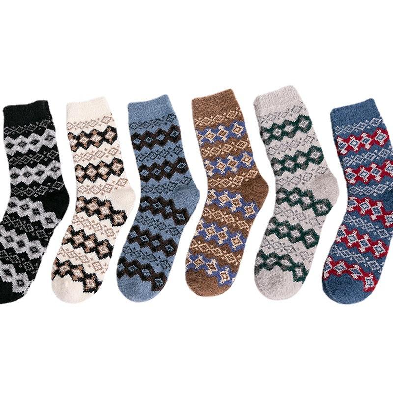 3 Pairs of Socks: Women's Mid-calf Socks with Thickened Faux Mink Wool and Warm Women's Rabbit Wool Socks