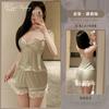 Beautiful yarn new pure desire wind suspender shorts pajama set sexy Xiaofei cuff chest pad suspender loungewear women