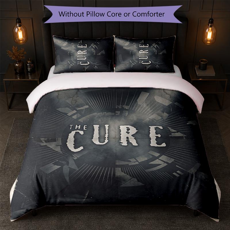 The Cure Print 3Pcs Bedding Set Duvet Cover With Two Pillowcases Soft Bed Linen For Household Bedroom
