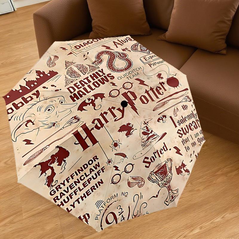 1PC Harry Potter Diagon Alley Umbrella-8-Rib Reinforced, Automatic Open, Lightweight & Durable, Cute Fashion Accessory for Outdoor, D2657