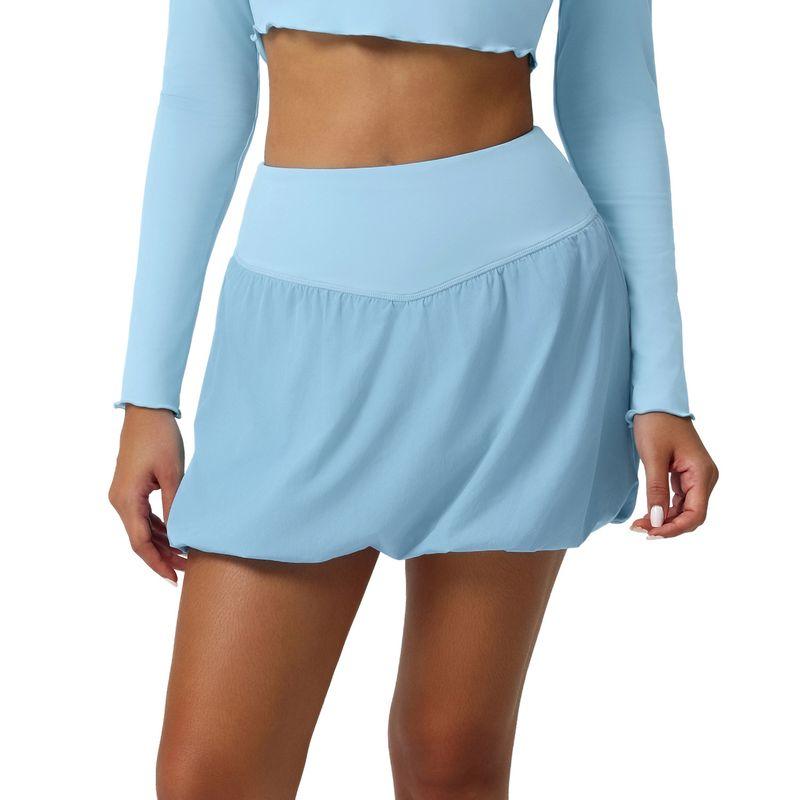 Export New Quick-Drying Sports Tennis Skirt Fashion Tape Bubble Skirt Yoga Breathable Pettiskirt Running Fitness Skirt