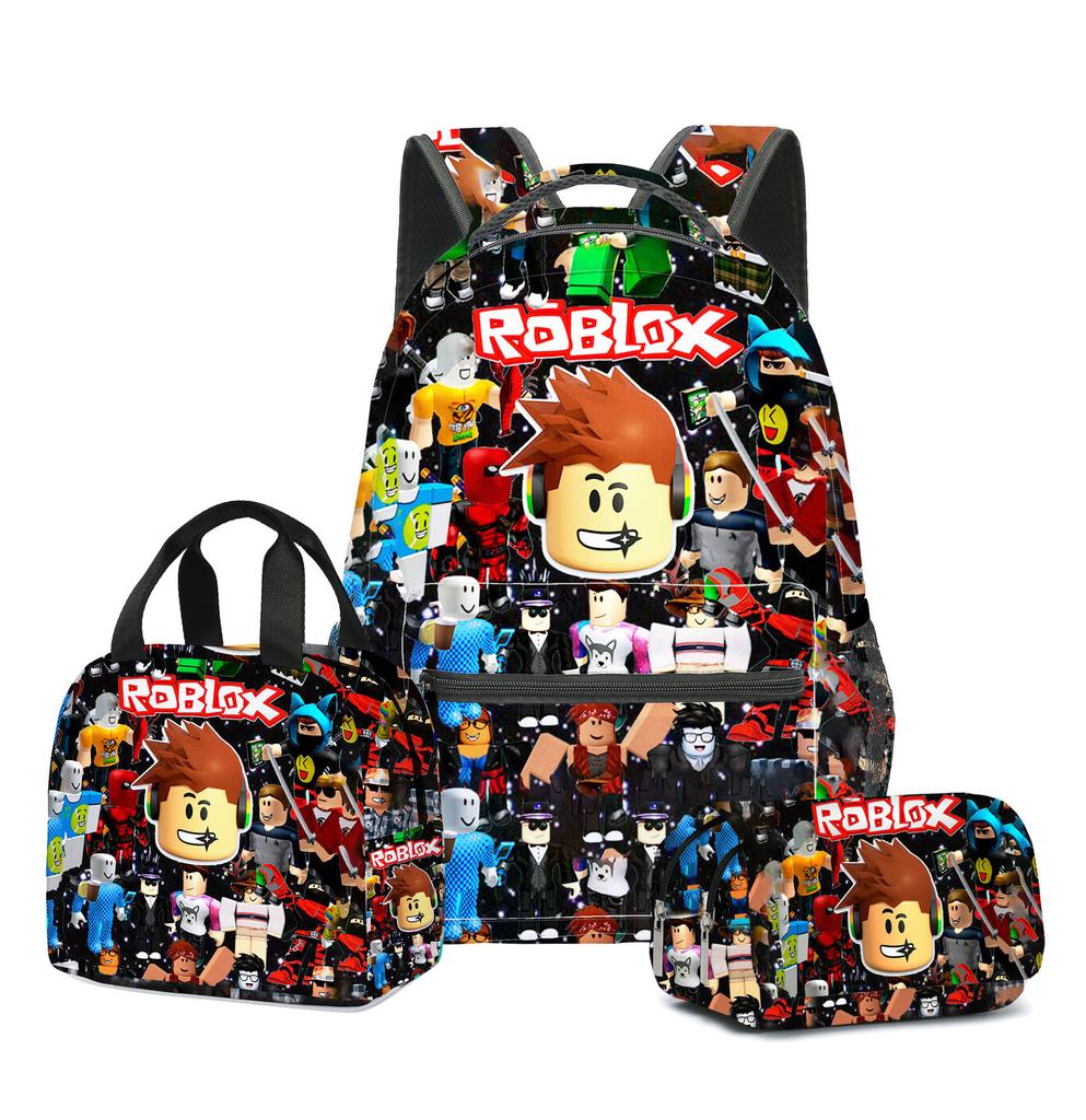 ROBLOX Backpack for Kids School 3-Piece Set with Lunch Bag and Pencil Case for Boys Girls