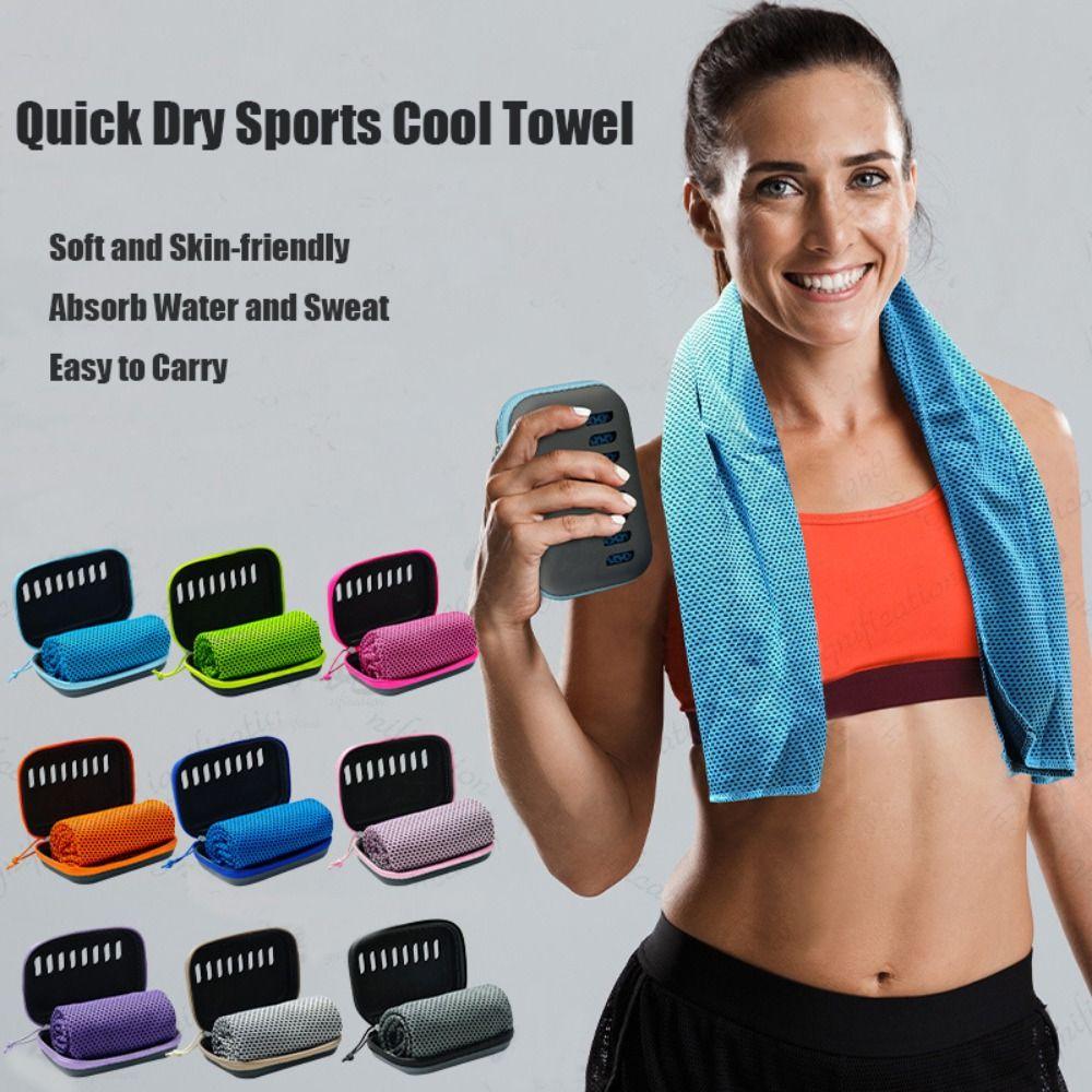 

Polyester Quick Dry Fitness Cool Towel Microfiber Running Fitness Towel Summer темно-синього кольору