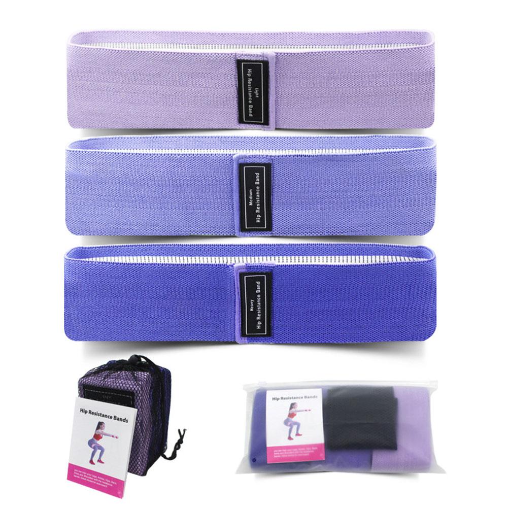 3Pcs Resistance Bands Non-Slip Exercise Bands Workout Bands Hip Elastic Bands for Women & Men Home Gym Fitness Yoga Pilates фиолетовый