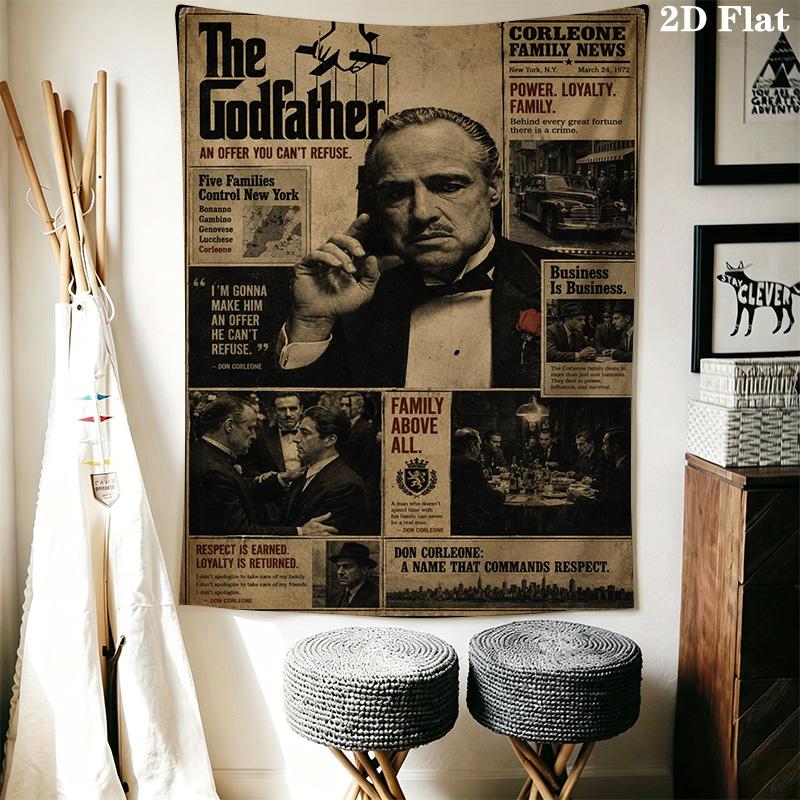 Godfather Movie Poster Tapestry Background Cloth Fashion Print Soft Background Wall Hanging Cloth Homestay Soft Decoration Tapestry