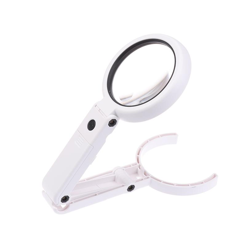 11X 5X Portable Magnifier With 8 Led Light Foldable Handheld Desktop Magnifier For Reading Newspapers Magnifier Repair Tool