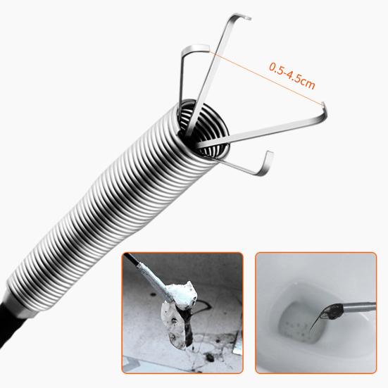 2ks Bagr na kanalizační potrubí Nástroj na odstranění ucpaného odtoku 4 drápy Design Extra dlouhé Ohebné Ohebné zařízení na čištění kanalizačního bagrovacího zařízení