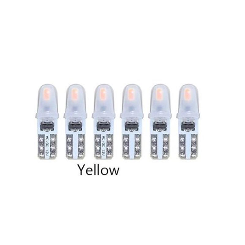 12V DC T5 Auto Car Dashboard Lights 2 3014 SMD Reading Instrument Panel Lamp No Polarity Led Bulb White Accessories