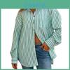 Stripe Toe Casual Shirt With Pockets For Office And Daily Wear
