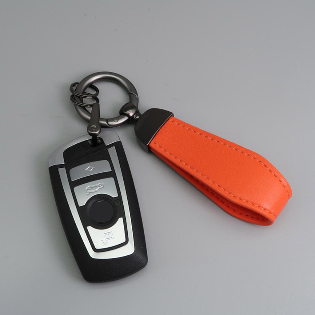 Genuine Leather Keychain for Business Professionals Portable Sturdy Keyring with Various Color for Everyday Use