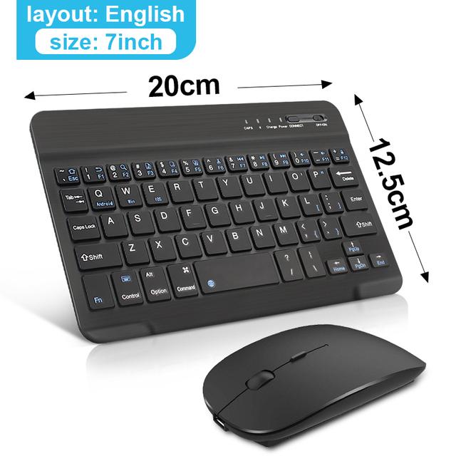 Kabellose Tastatur und Maus Mini Wiederaufladbare Bluetooth-Tastatur mit Maus Russische Tastenkappen Tastatur für PC Telefon Tablet Laptop