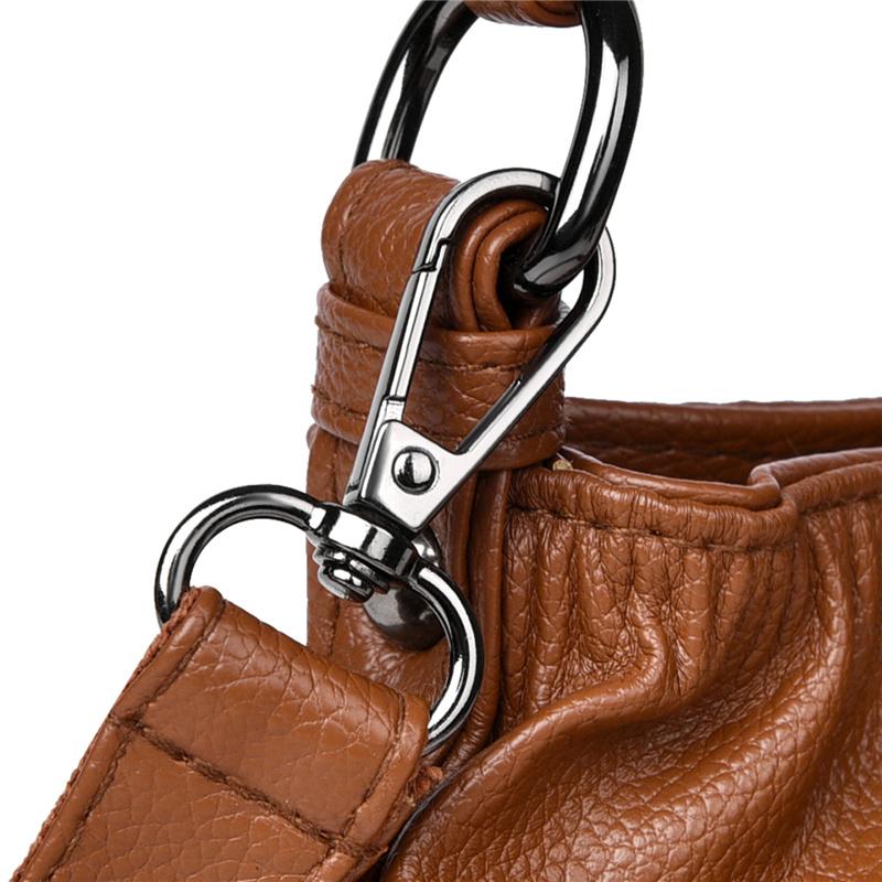 Borsa a Spalla Morbida in PU con Chiusura a Zip Frontale e Tracolla Regolabile Elegante Borsa Tote Quotidiana da Donna