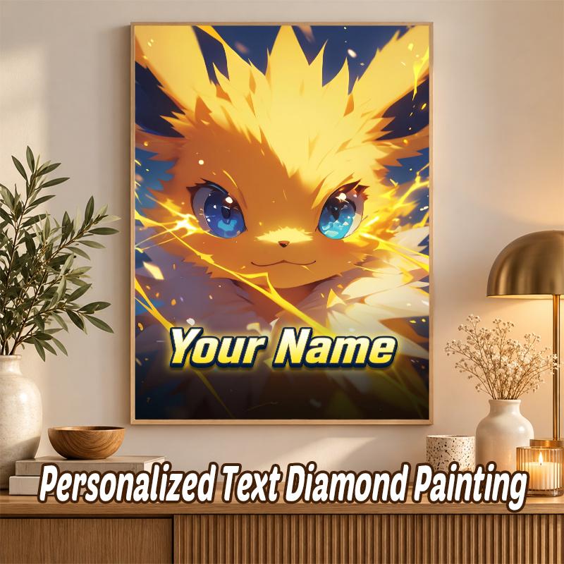 Jolteon Custom Name Diamond Painting Personalized 5D Full Drill DIY Diamond Art Home Decor