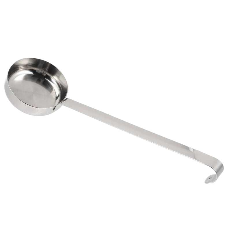 Stainless Steel Hanging Soup Ladle - Long Handle Slotted Spoon with Hook for Kitchen Cooking & Serving