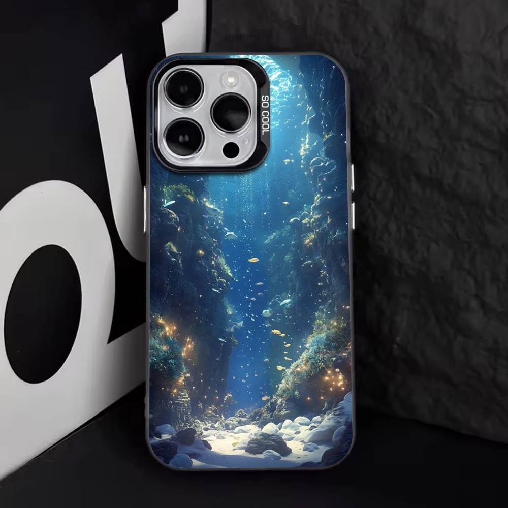 The Underwater World Texture   Phone Case For iPhone 17,16,15,14,13,12,11 Plus,Pro Max,XS,Colorful Silver Phone case Funda Cover