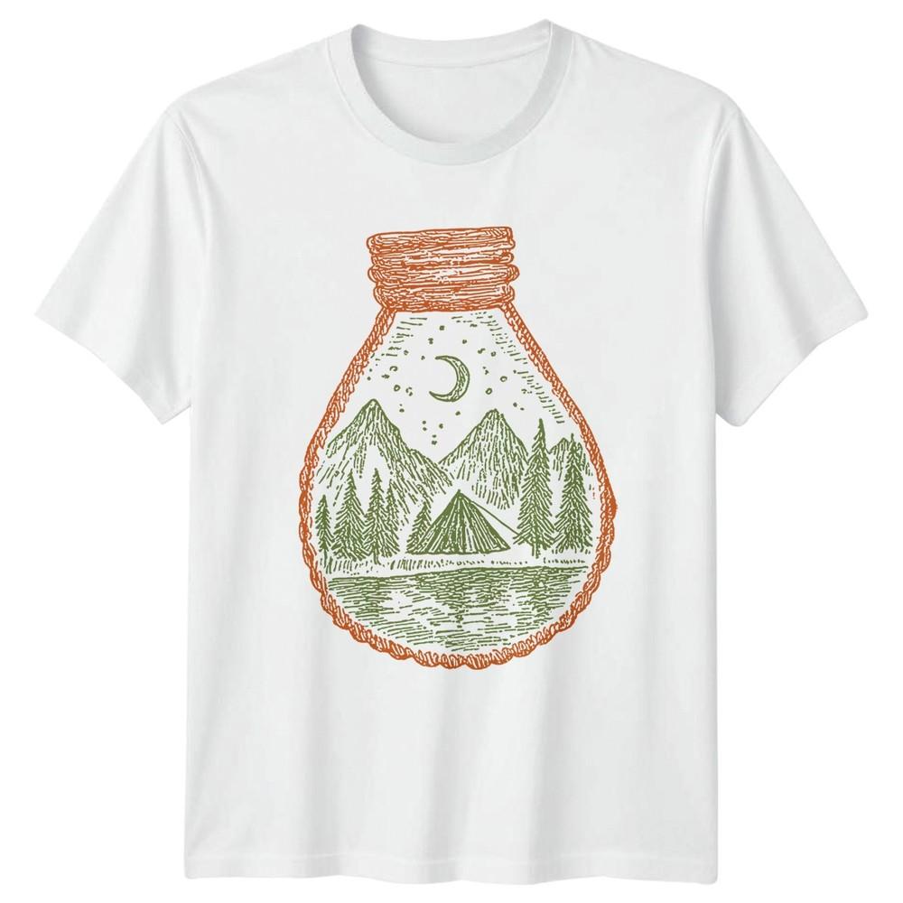 Camping Lightbulb Nature Outdoor Graphic Unisexs Unisexs TShirt Adventure Tee S