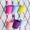 FlowerPlants Pot Wall Mounted Metal Potted Hanging Planter Adjustable Height Outdoor Flowerpots Basket for Balcony Fence