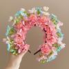 Adjustable Silk Flower Headband Beautiful Flower Hairband Accessory Lovely Flower Embellished Hair Decoration