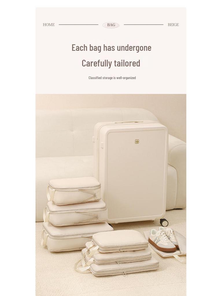 7-Piece Travel Packing Cubes Set - Compressible Storage Organizer for Clothes