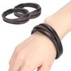 2pcs PU Leather Leather Bracelet Brown Multi-Strand Bracelet Fashion Braided Bracelet  For Men