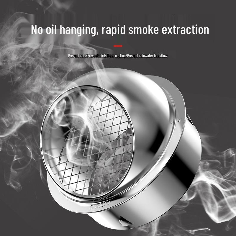 

New User Discount: Stainless Steel Range Hood Exhaust Vent Cap Bright 80mm