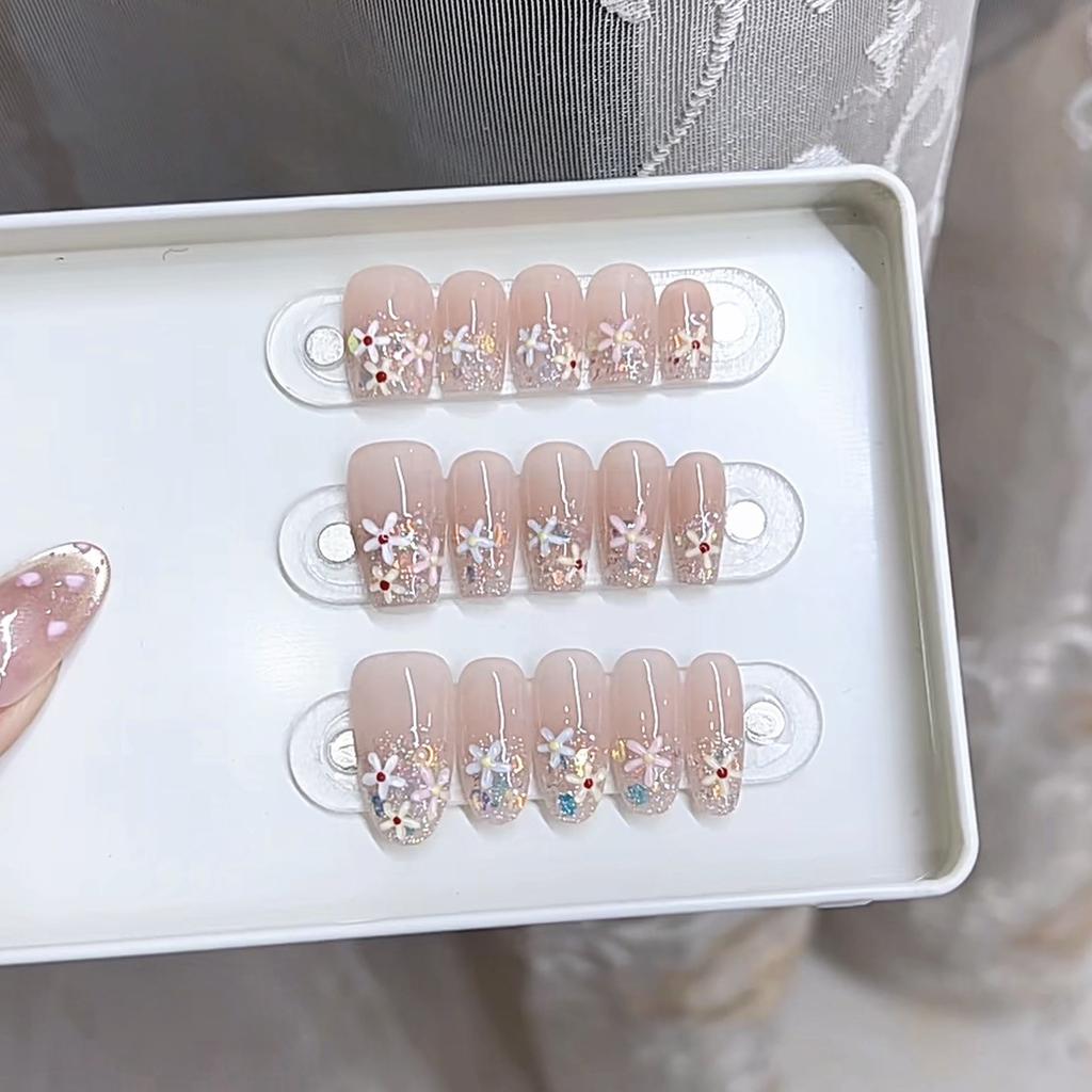 Hand-made Armor and Spring and Summer New Style Flower Fairy Color Sequins Hand-painted Three-dimensional Color Small Flower Manicure Stickers