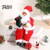 Decorative Santa Claus for Party Plush Figurine, 11.81 Inch Christmas Sitting Fabric Decorations Doll Holiday Home Decoration And Festive Scene