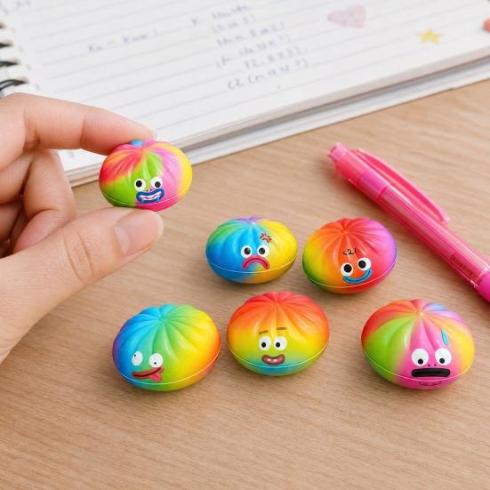12 Stück Cartoon-Knödel-Quetschspielzeug, Langsam aufsteigendes Dampfbrötchen-Stressabbau-Spielzeug, Handübungs-Entspannungswerkzeug für Kinder und Erwachsene
