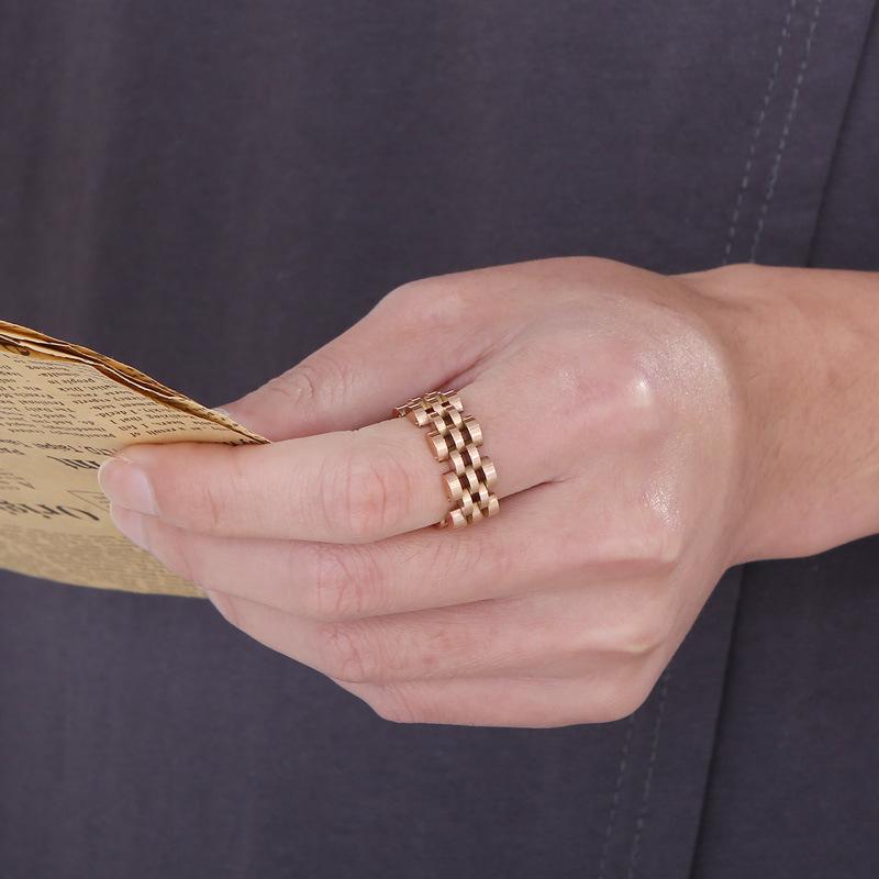 Acquista Anello a catena con blocchi personalizzati Anello da uomo