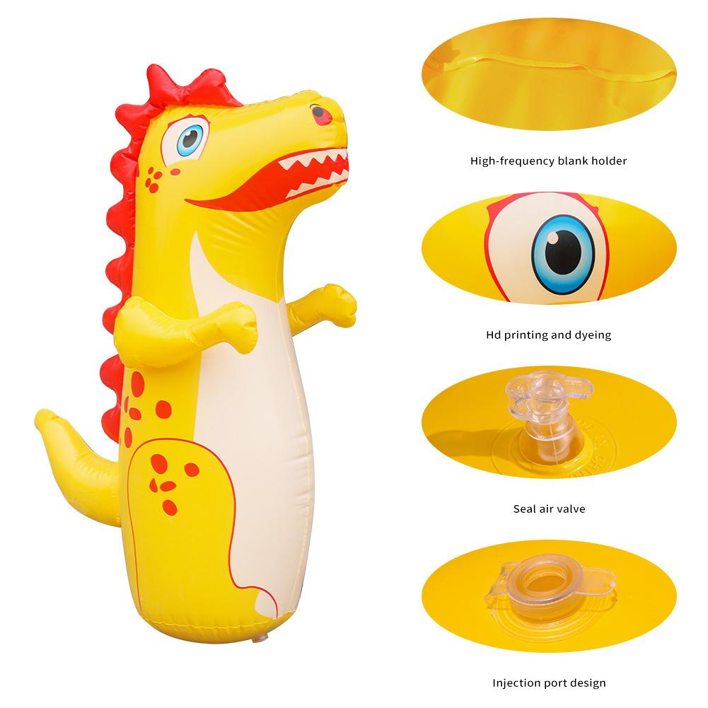 Inflatable Punching Bag Leakproof Inflatable Dinosaur Tumbler Punching Bag Bounce-Back Punch Bag for Karate Taekwondo MMA