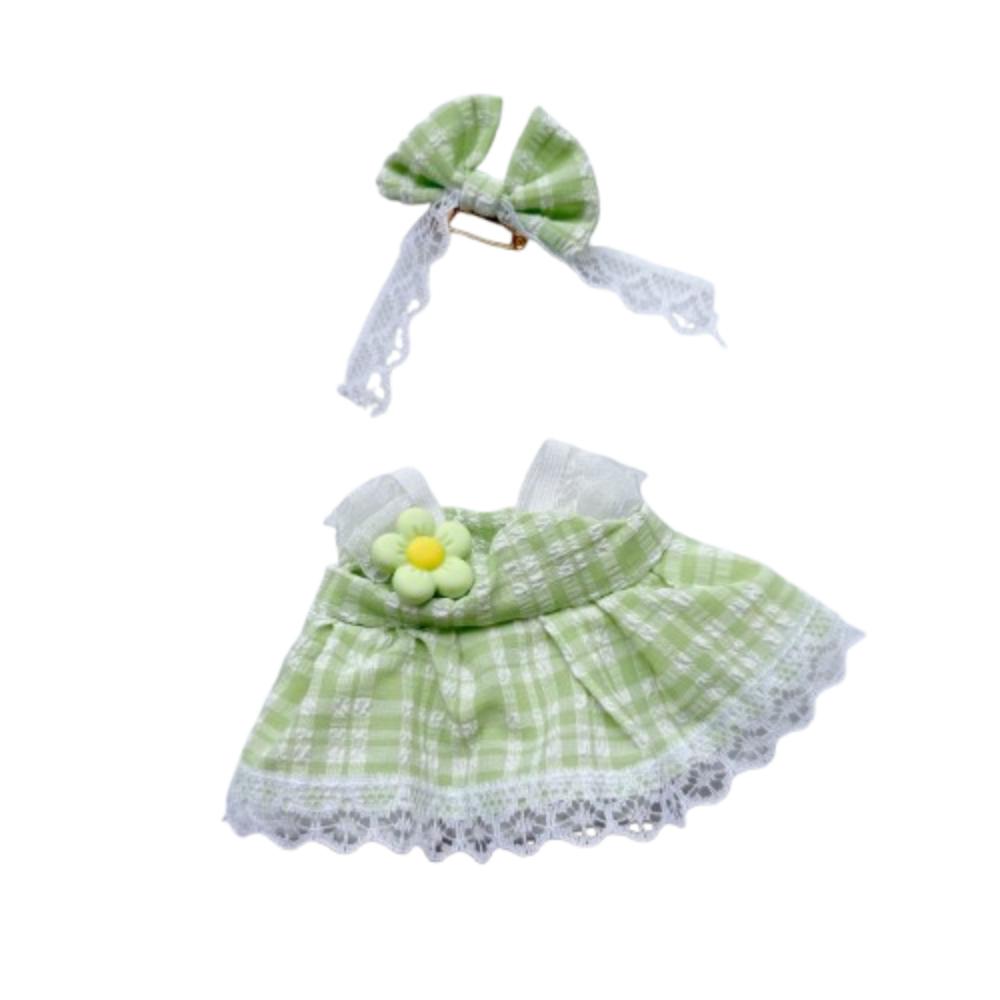 

Сменная одежда для куклы Лабубу, наряд, 17 см, одежда для плюшевых кукол, аксессуары для хлопковой куклы зелёный