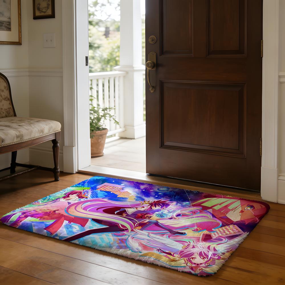 No Game No Life Anime Floor Mat Soft Flannel Absorbent Mat Non-Slip Rug Home Bedroom Bathroom