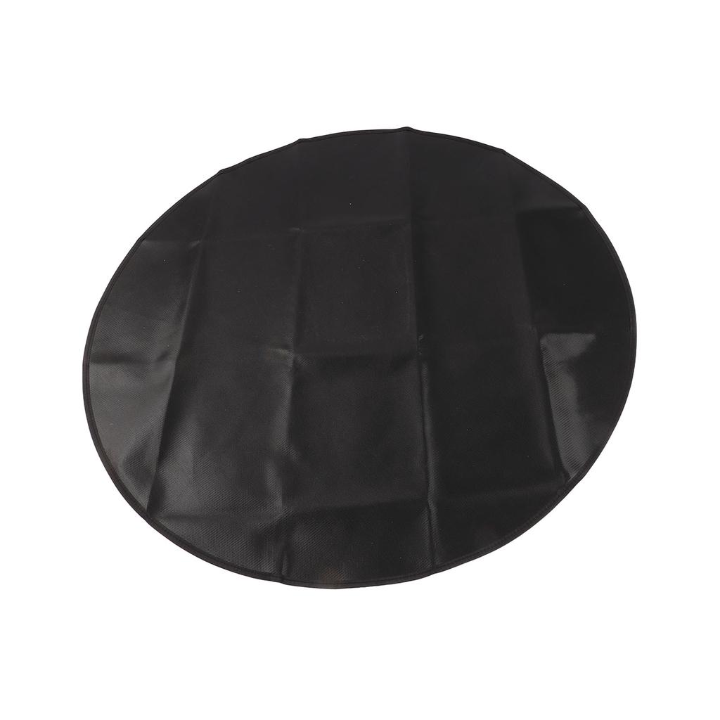 Under Grill Mat Fireproof Waterproof Double Sided Portable Round Barbecue Floor Pad for Fire Pit Smoker 36 Inch Black
