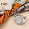 Decorative Scarf Ring Round Ring Sparkling Rhinestone Slide Holder for Women Neckerchiefs Silk Scarves Shawls Shirts Accessory