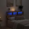 VidaXL Headboard Cabinet with LED Old Wood 140x17x102 Cm, Headboard, LED Headboard, Bedroom Cabinet 863128