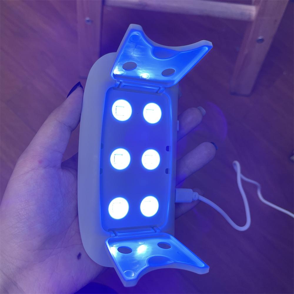 Mini 6W sušička nehtů LED UV lampa Micro USB gelový lak vytvrzovací stroj na nehty 6LED korálky manikúra nehtový nástroj