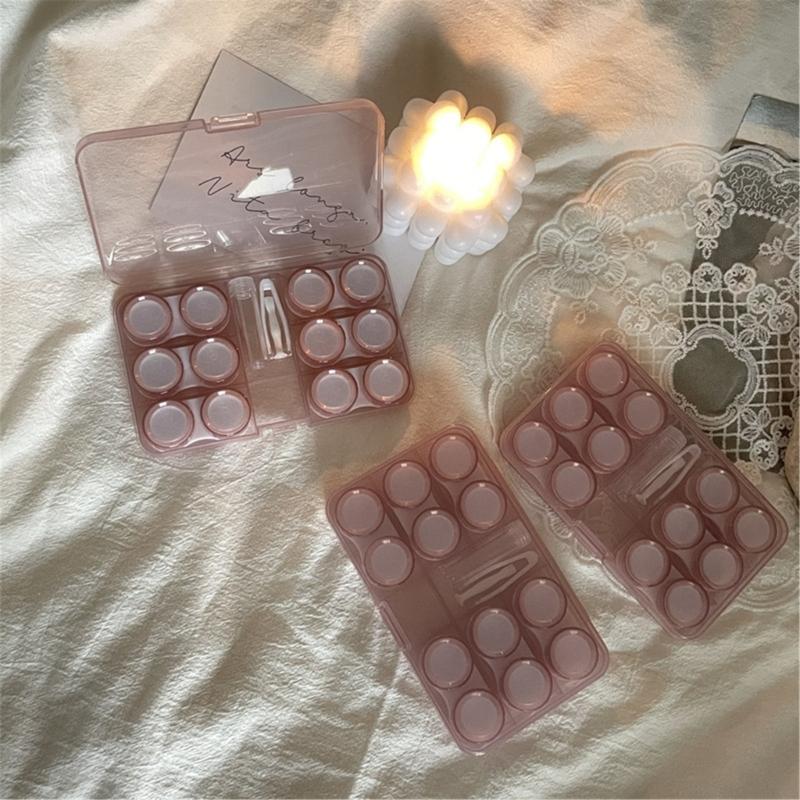 Portable Contact Lenses Case With Wearing Suction Stick And Tweezers For Daily Use Can Hold 6 Pair Contact Lenses