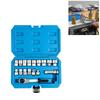 1 Set 17-Piece Pass-Through Socket Set For Chrome Vanadium With Ratchet Hexagonal Plum Blossom Shaped Tool Accessories
