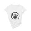 Inspirational Text Printed Top Loose Casual Simple V-neck Short Sleeved Women's T-shirts
