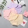 Fashion Solid Color Women's Large Size Ice Silk Underwear Seamless Breathable Hole Mid-waist Briefs Comfortable Underwear