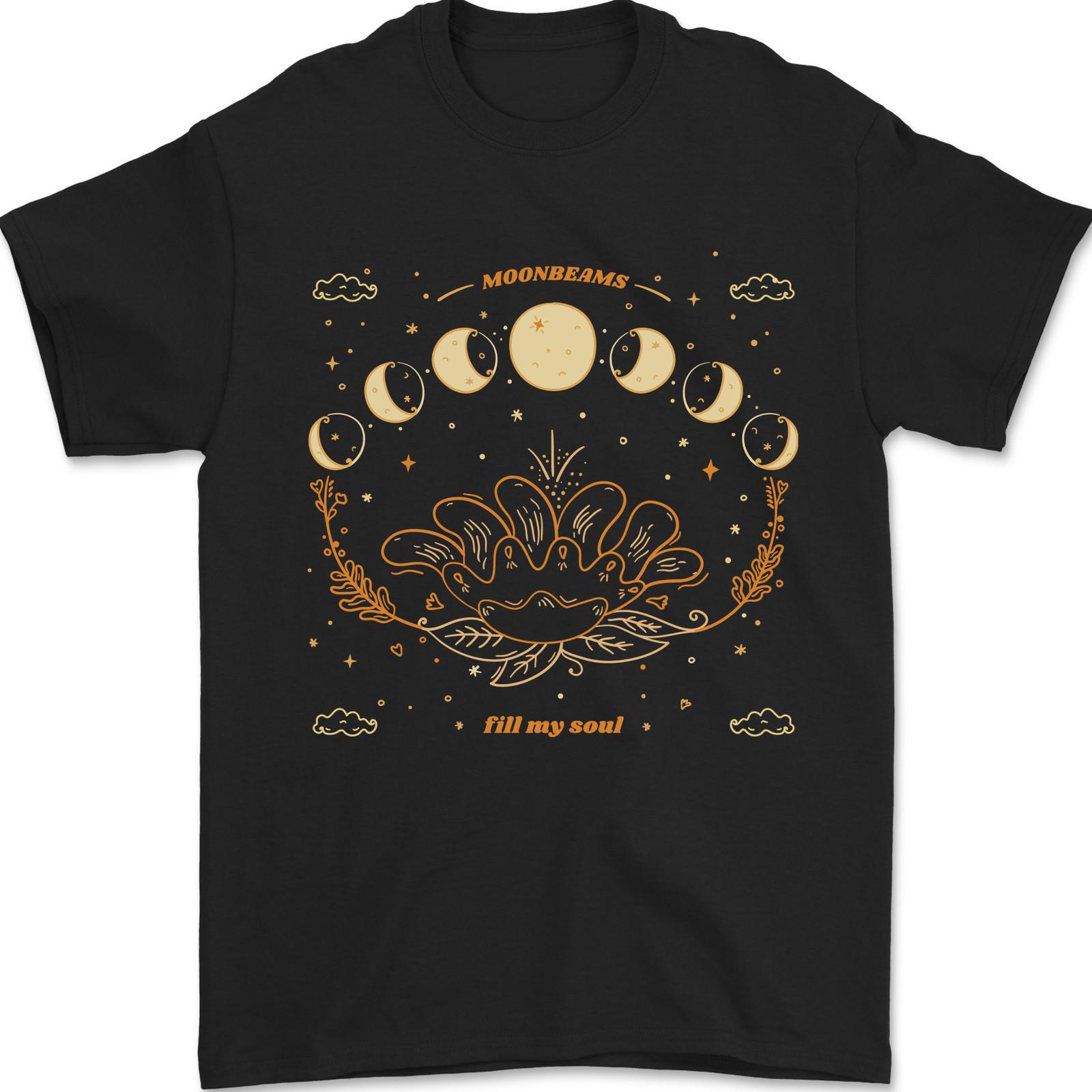 Moonbeams Moon Phases Celestial Pagan Mens T-Shirt Cotton Unisex T-Shirt S