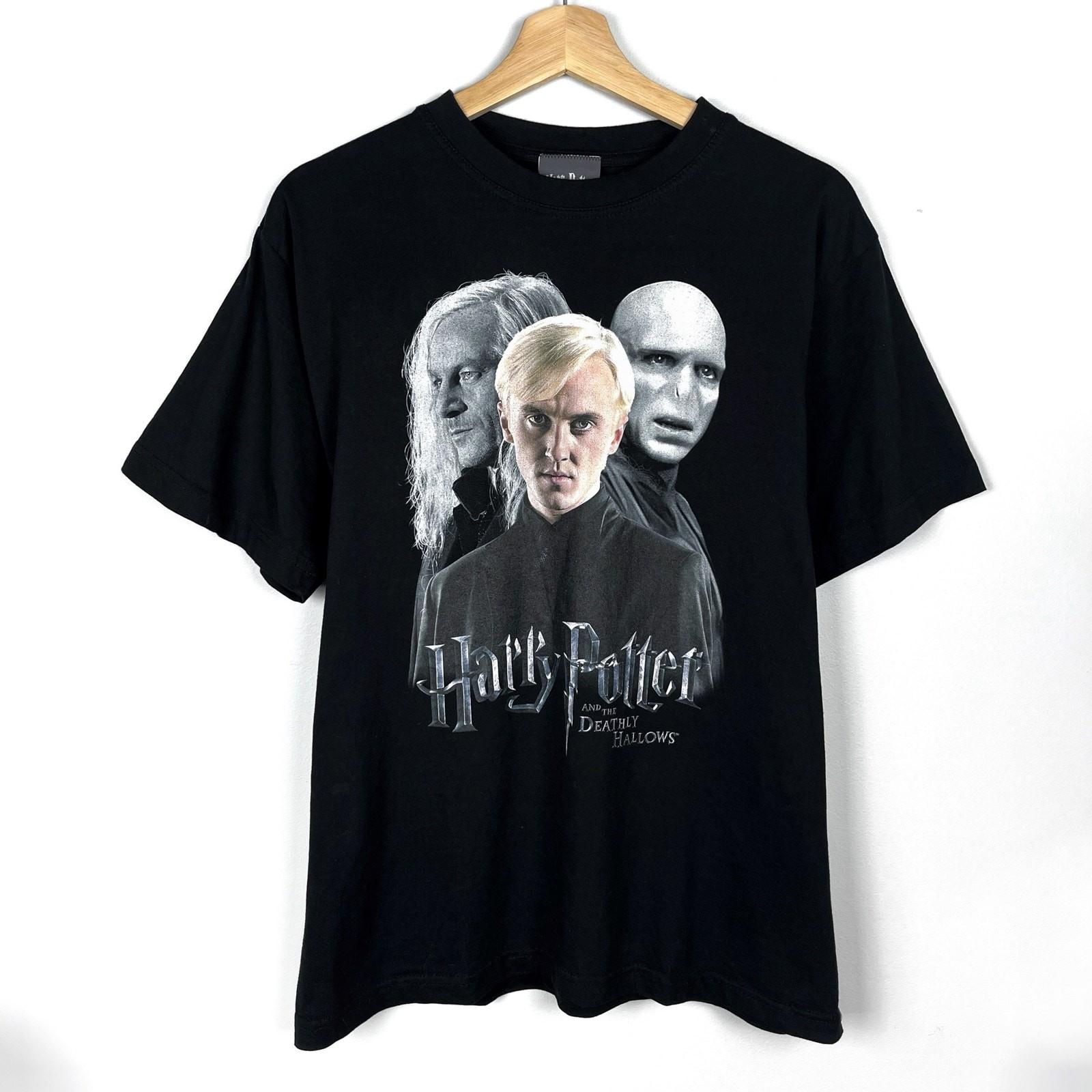 Vtg Harry Potter Deathly Hallows Graphic Promo TShirt Draco Lucius Voldemort Tee Unisex T-Shirt XXXXL