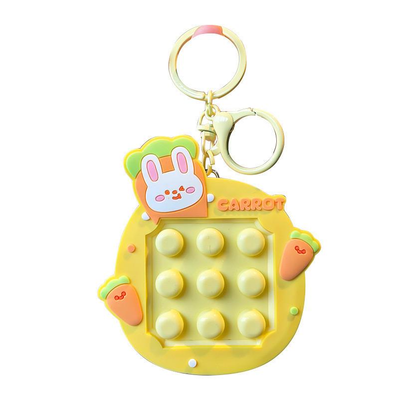 Adorable Silicone Carrot Rabbit Keychain Stress Relief Toy For Bags And Cars