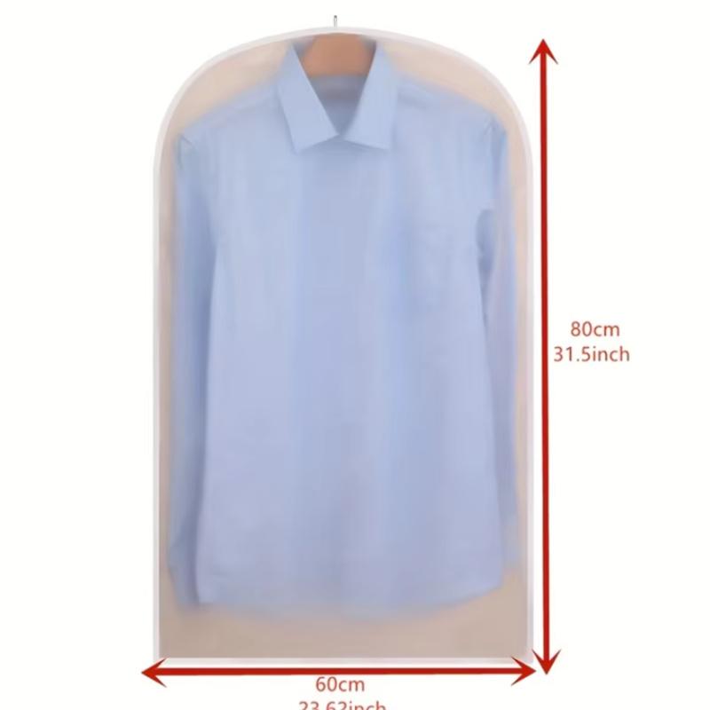 5 Pcs/Lot Bottom Opening Household Wardrobe Clothing Dust Cover Semi-transparent Hanging Style Coat Suit Dust Storage Bag