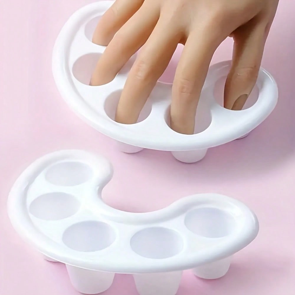2pcs Nail Art Five Finger Soaking Bowl, Five Hole Separated Soaking Bowl, Softening Keratin Removal Tool, Professional Nail Care Tool
