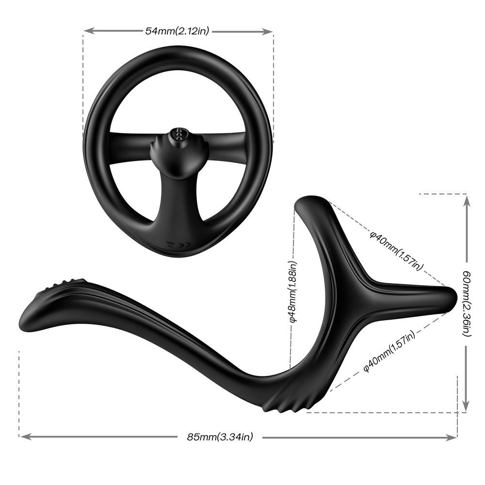 USK-C10 Three-Pronged Silicone Cock Ring for Couples, Restraint Ring, Adult Erotic Toy