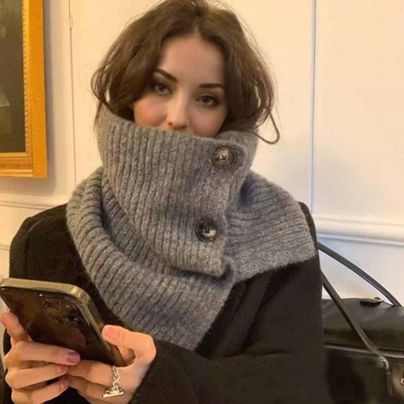 1PC Scarf Versatile Clothing Accessories Minimalist Style Solid Color Elegant Shawl Classic High Neck Design Exquisite Multi-color