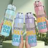 1PC My Aunt Cooler Than My Dad Text 750ml Color Plastic Sports Water Bottle Leakproof Flip Straw Lid Suitable for Sports Office Home Use